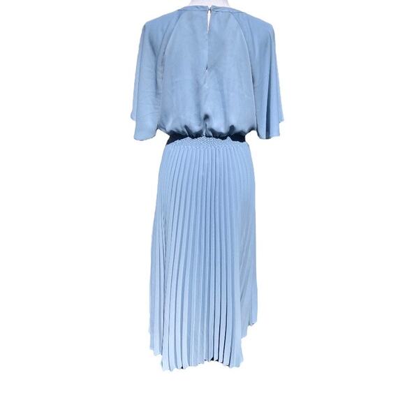 MNG Suit Dusty Blue Pleated Dress Small - Picture 2 of 3